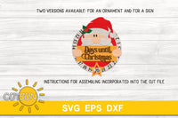 SVG digital download for Christmas countdown Sign with Santa for use with laser cutters