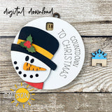 Snowman Countdown to Christmas Ornament SVG