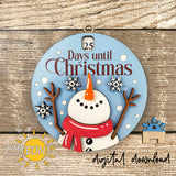 Christmas Countdown SVG Snowman SVG Laser cut file