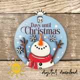 Christmas Countdown SVG Snowman SVG Laser cut file