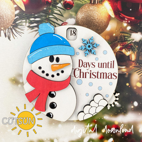 Christmas Countdown SVG Snowman SVG Laser cut file