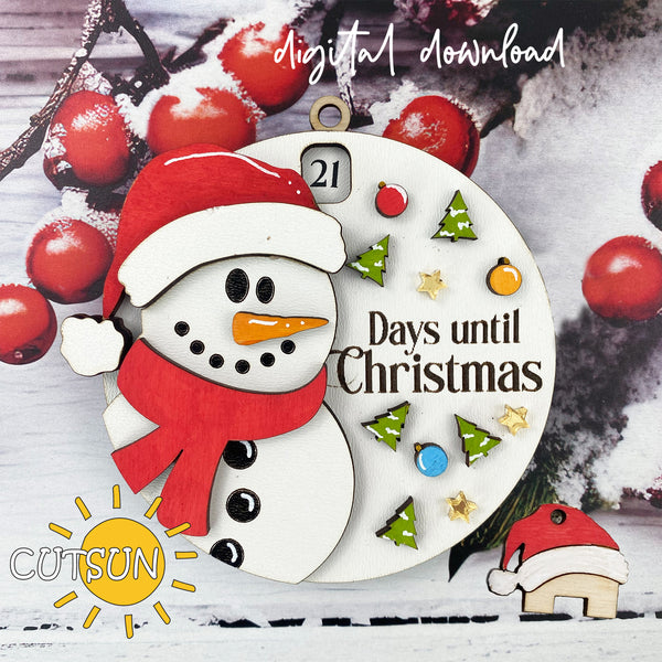 Christmas Countdown SVG Snowman SVG Laser cut file