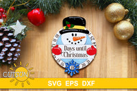 SVG digital download for a Countdown to Christmas ornament for use with laser cutters