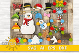 Snowmen Crew shelf sitters SVG Interchangeable Snowman shelf sitters with add-ons SVG Christmas decor Winter decor SVG Laser cut file