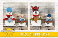 Snowmen Crew shelf sitters SVG Interchangeable Snowman shelf sitters with add-ons SVG Christmas decor Winter decor SVG Laser cut file