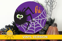 Cute Spider Halloween door hanger SVG file for laser cutters or Cricut