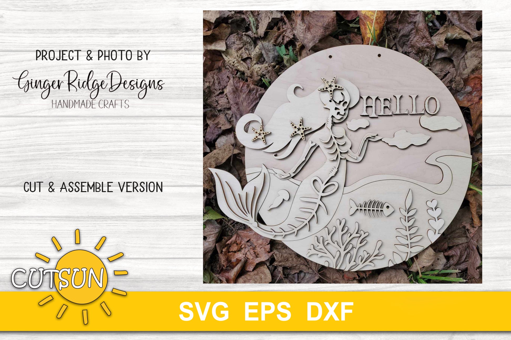 Spooky Mermaid door hanger SVG
