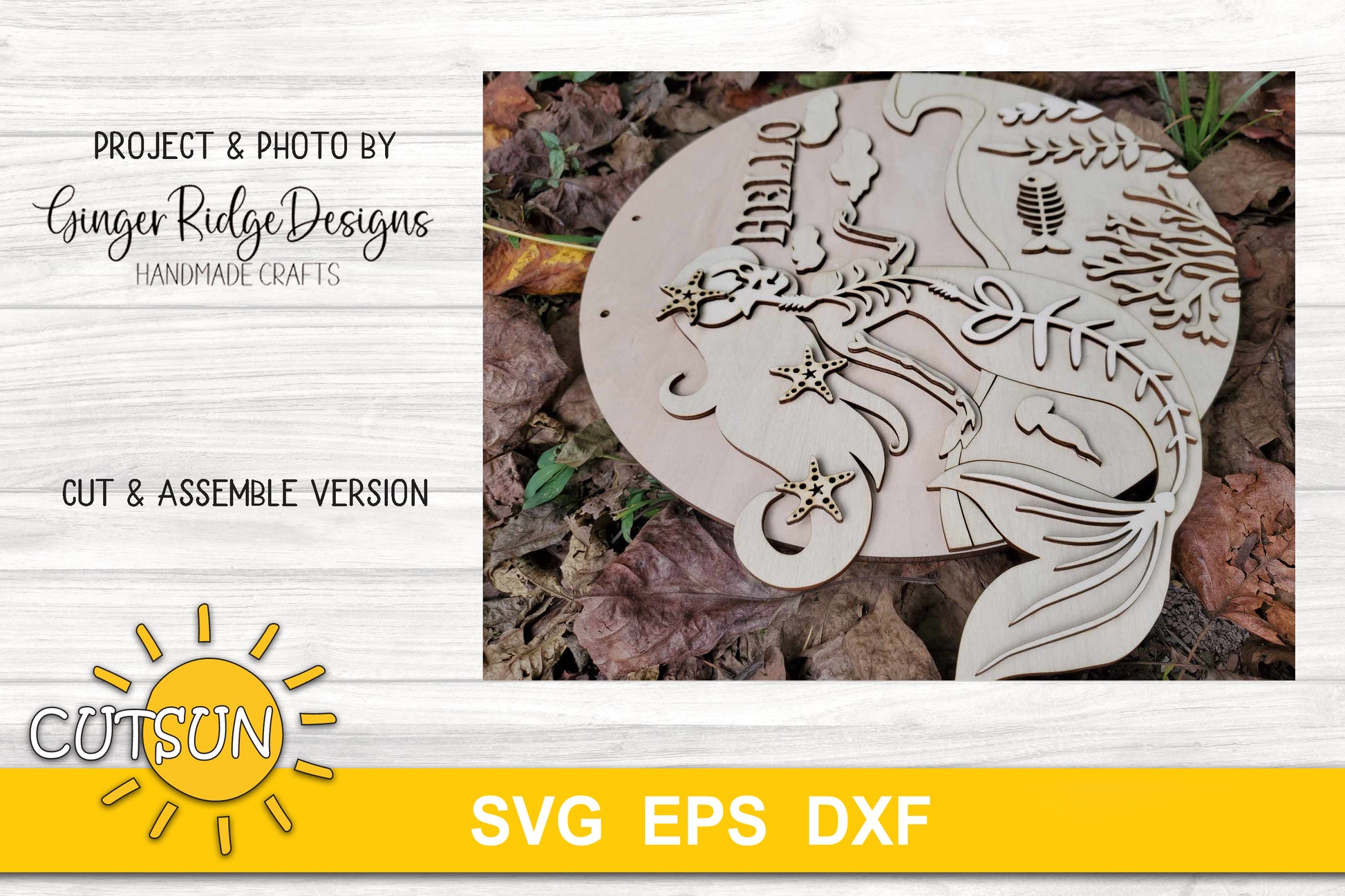 Spooky Mermaid door hanger SVG