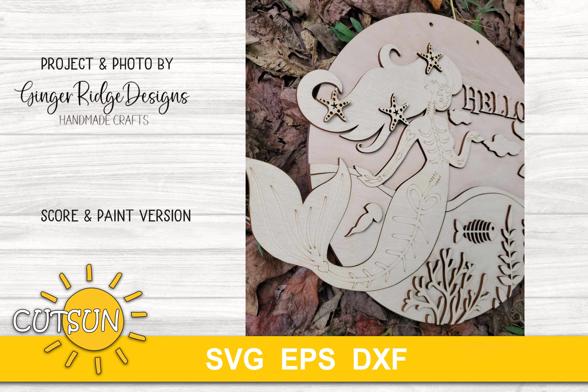 Spooky Mermaid door hanger SVG