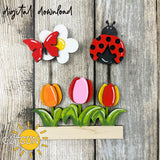 Spring add-on for the Interchangeable Apron SVG Spring decor shelf sitter Laser cut file