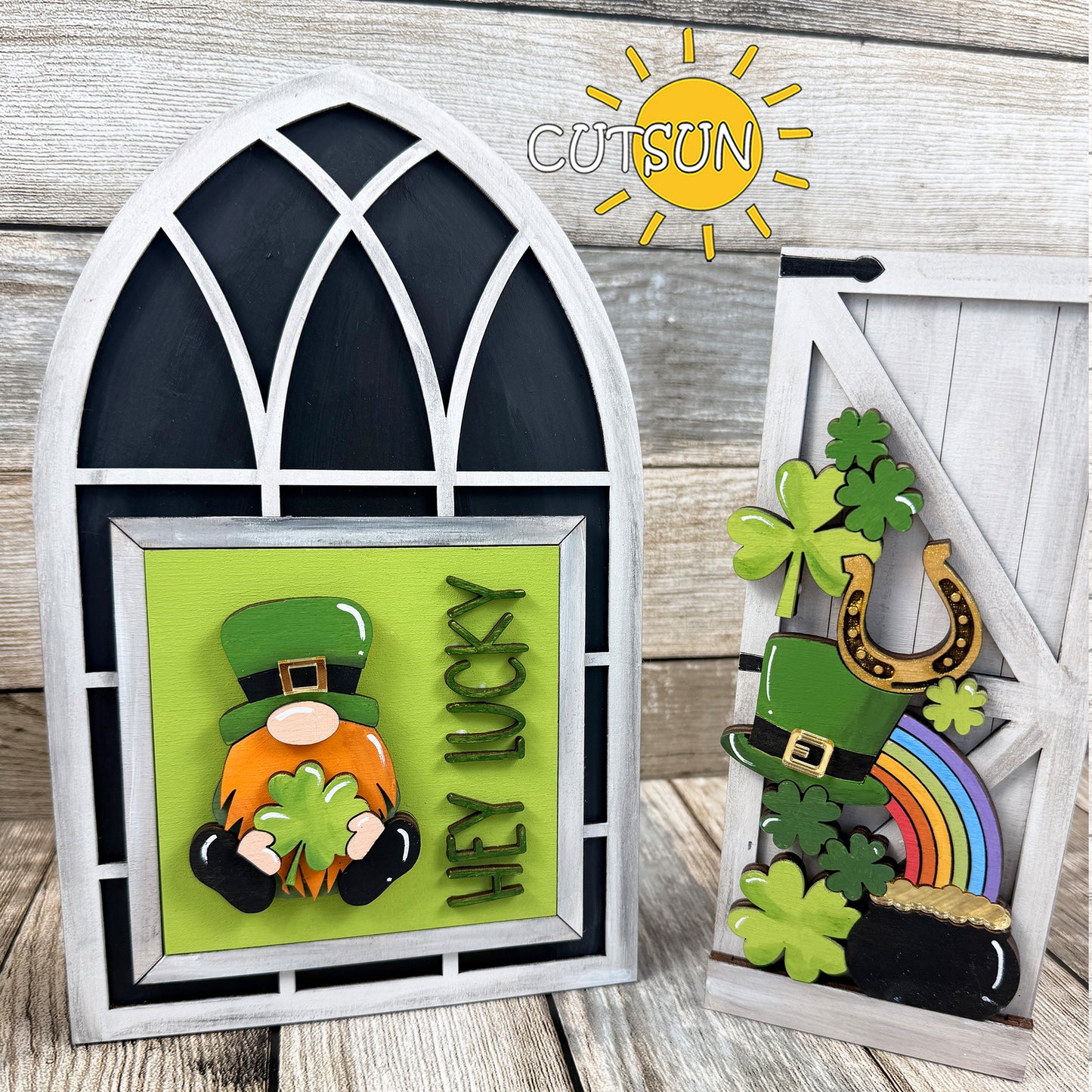 St. Patrick’s Day Gnome Add-On for Farmhouse Interchangeable Window | Laser Cut Digital Files