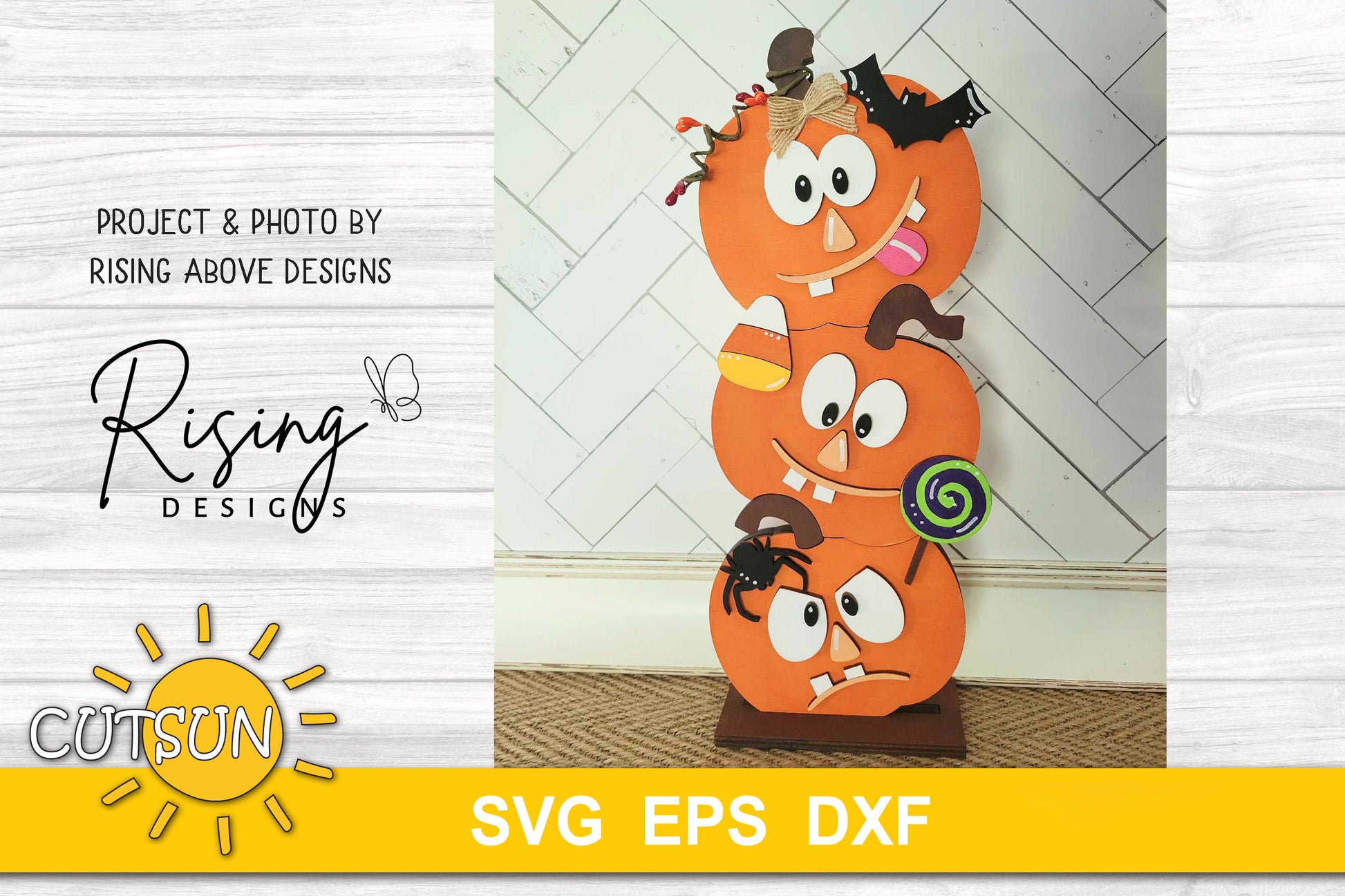 Funny standing Halloween pumpkins SVG