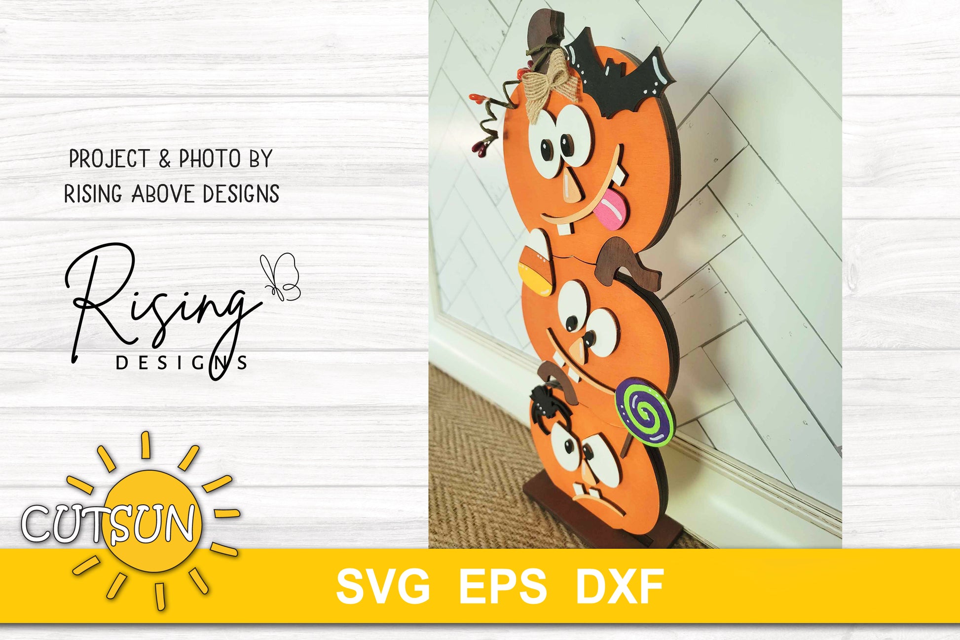 Funny standing Halloween pumpkins SVG
