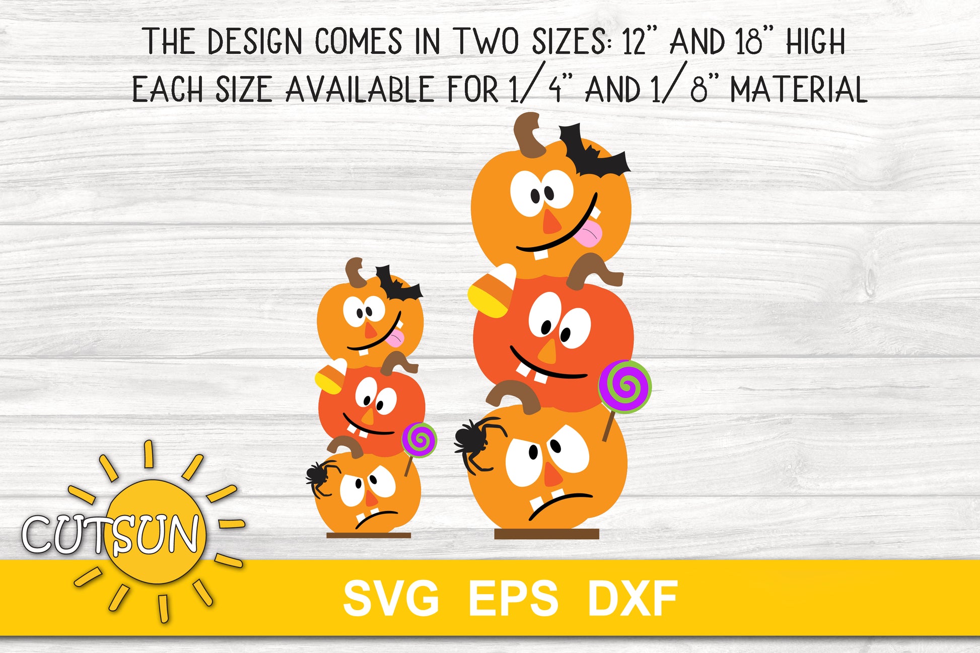 Funny standing Halloween pumpkins SVG