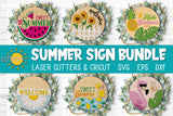 Summer door hangers SVG bundle for laser cutters and Cricut / Silhouette craft cutting machines