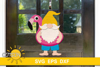 Summer gnome door hanger svg | Summer door hanger svg