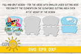 Preview image showing the different versions the summer truck svg comes in - a full and a split version for the users with smaller laser cutting beds.