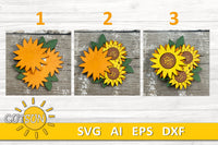 Hello Summer Sunflowers Add-on and Interchangeable Cutting board decor SVG Glowforge SVG Laser cut file