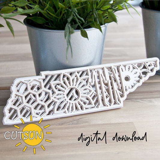 3D Layered Tennessee State Mandala SVG - 4 layers