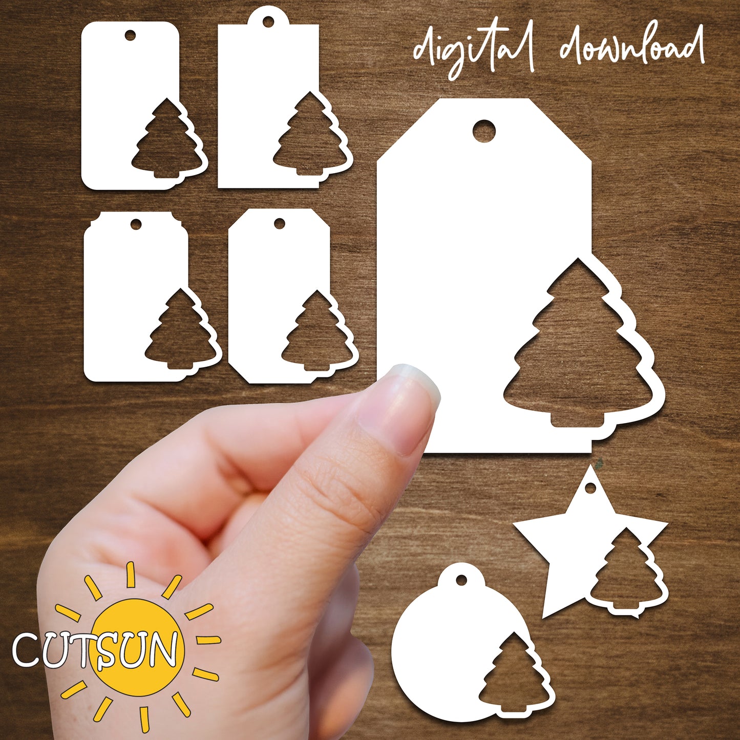 Christmas Tree Tags SVG bundle | Christmas bundle SVG