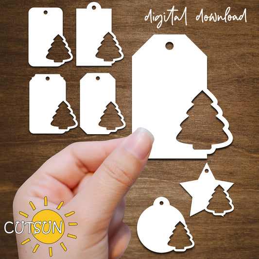 Christmas Tree Tags SVG bundle | Christmas bundle SVG