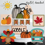 Thanksgiving Tiered Tray SVG | Fall Tiered Tray SVG | Pumpkins Tier tray SVG