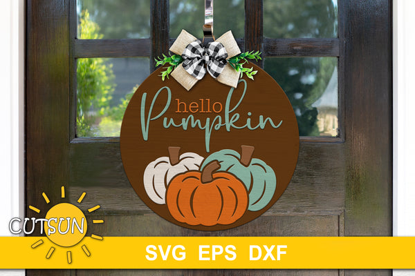 Pumpkins door hanger SVG