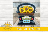 Summer Sunflowers SVG Add-on for Interchangeable Farmhouse Truck / Garden Wheelbarrow SVG Hello summer svg Laser cut file Glowforge svg