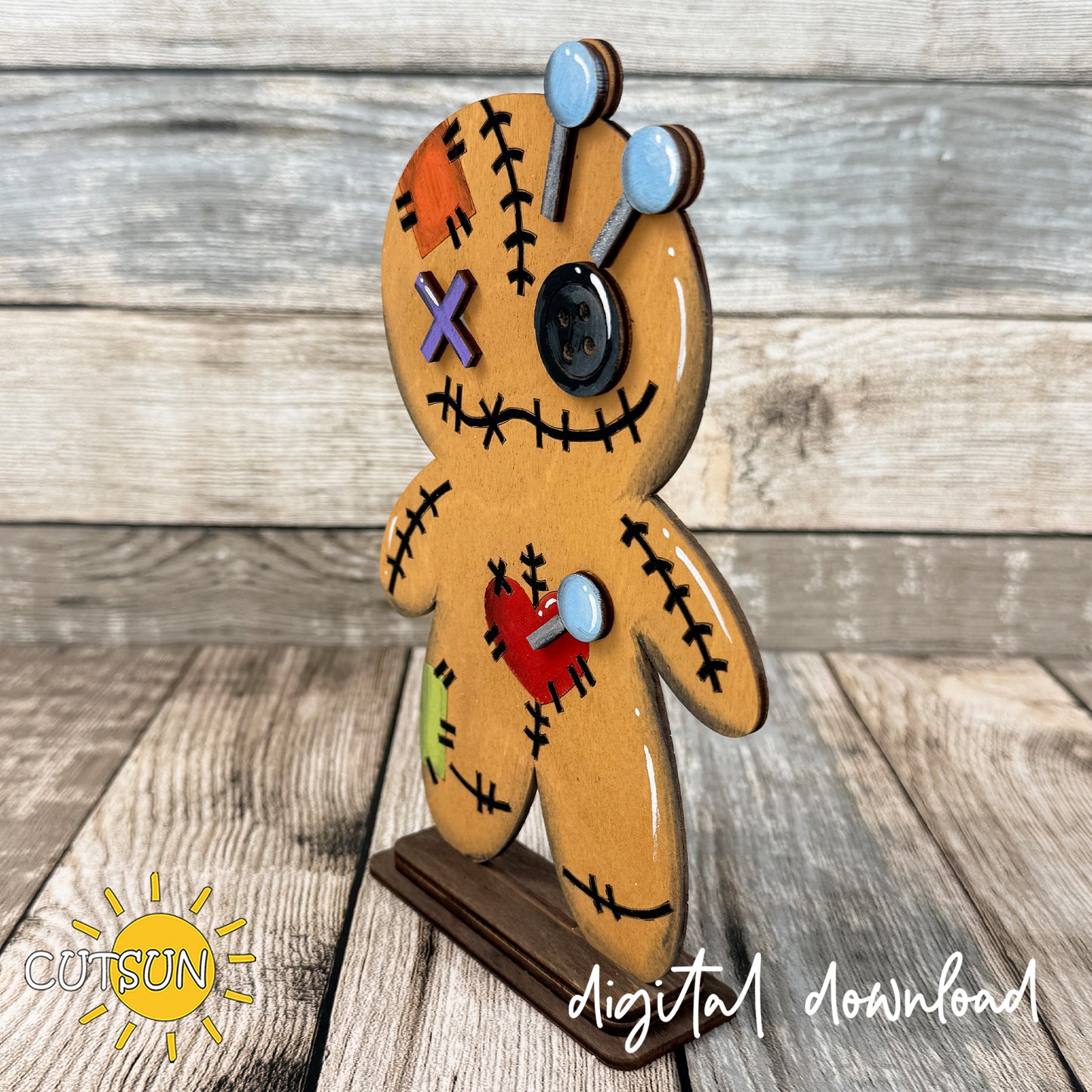 Halloween Voodoo Doll Shelf Sitter SVG | Voodoo Doll Halloween Decor Laser Cut File | Freestanding Shelf Sitter SVG | Digital Download