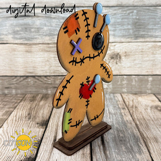 Halloween Voodoo Doll Shelf Sitter SVG | Voodoo Doll Halloween Decor Laser Cut File | Freestanding Shelf Sitter SVG | Digital Download