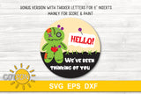 Voodoo doll door hanger with the words Hello! We've been thinking of you - SVG file for cut machines