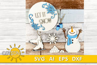 Let it snow Winter Add-on for the Interchangeable House and Fence Shelf decor SVG FILE