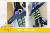Witch hat and legs door hanger SVG