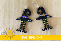 Halloween witch earrings SVG