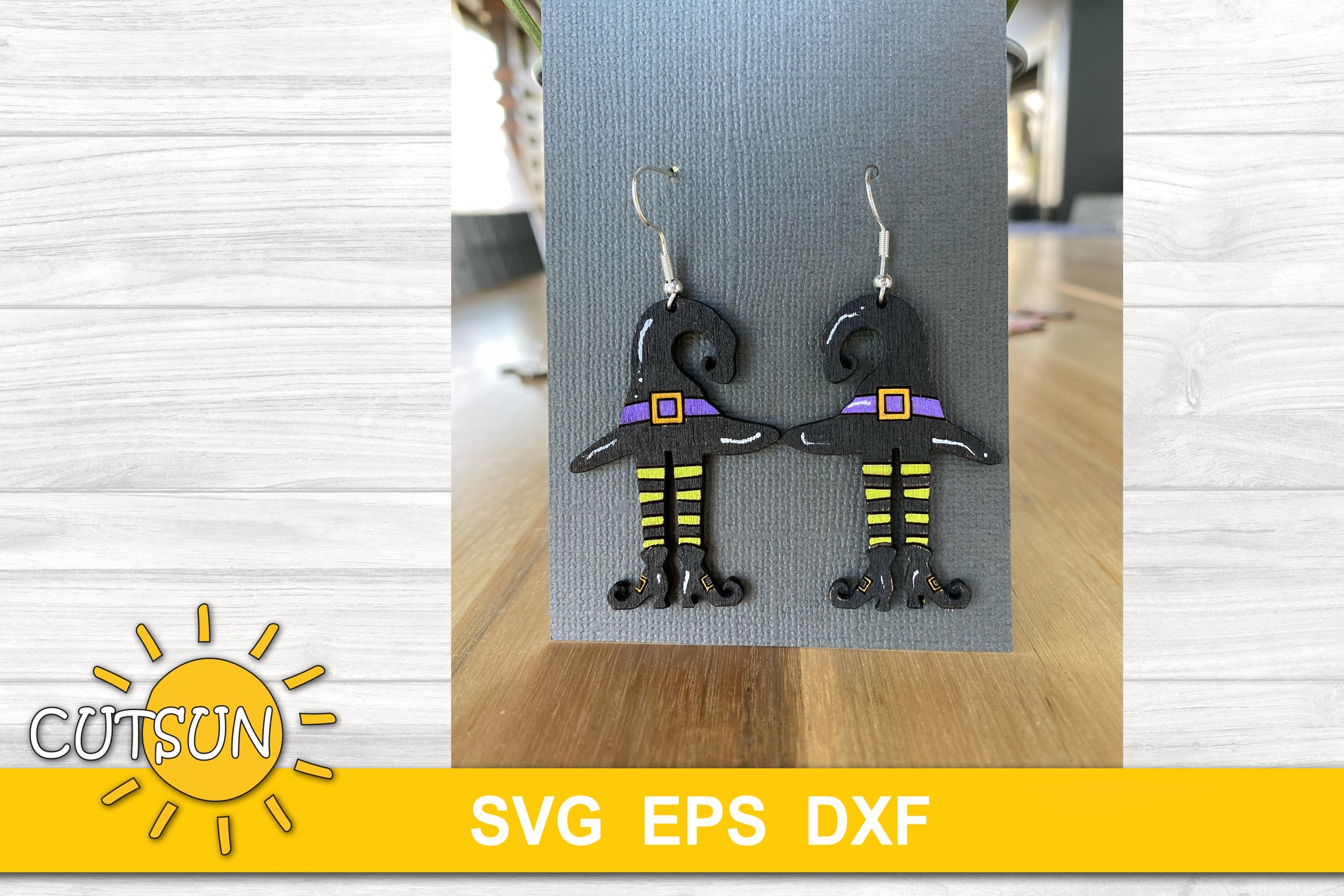 Halloween witch earrings SVG
