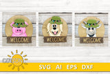 Add-ons Bundle #2 for the Round interchangeable animals door hanger svg