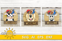 Add-ons Bundle #2 for the Round interchangeable animals door hanger svg