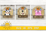 Add-ons Bundle #2 for the Round interchangeable animals door hanger svg