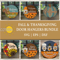 Fall and Thanksgiving Door hangers SVG bundle 2023