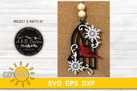 Cardinal Chrismtas Ornament SVG | Cardinal Memorial ornament SVG laser cut file