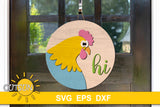 Chicken door hanger SVG | Chicken hi door hanger SVG