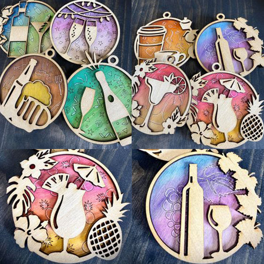 Drinks and Cocktails Christmas Ornaments SVG bundle