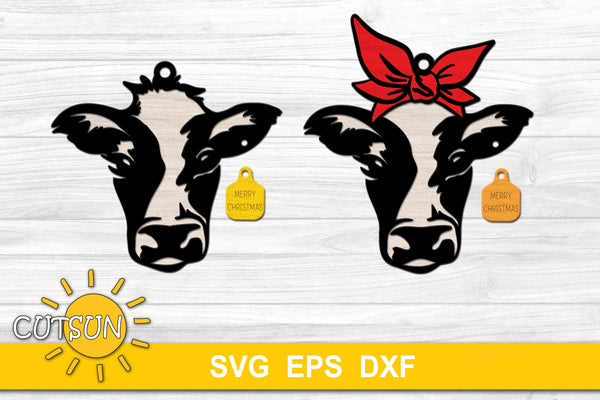 Cow Christmas ornaments SVG bundle