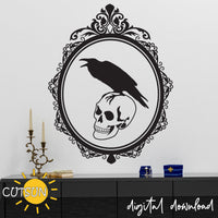 Halloween SVG | Crow and Skull SVG | Raven and Skull SVG