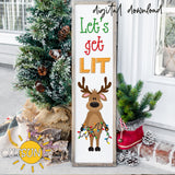 Reindeer vertical porch sign SVG Vertical Christmas porch sign SVG Laser cut files Cricut SVG Christmas svg