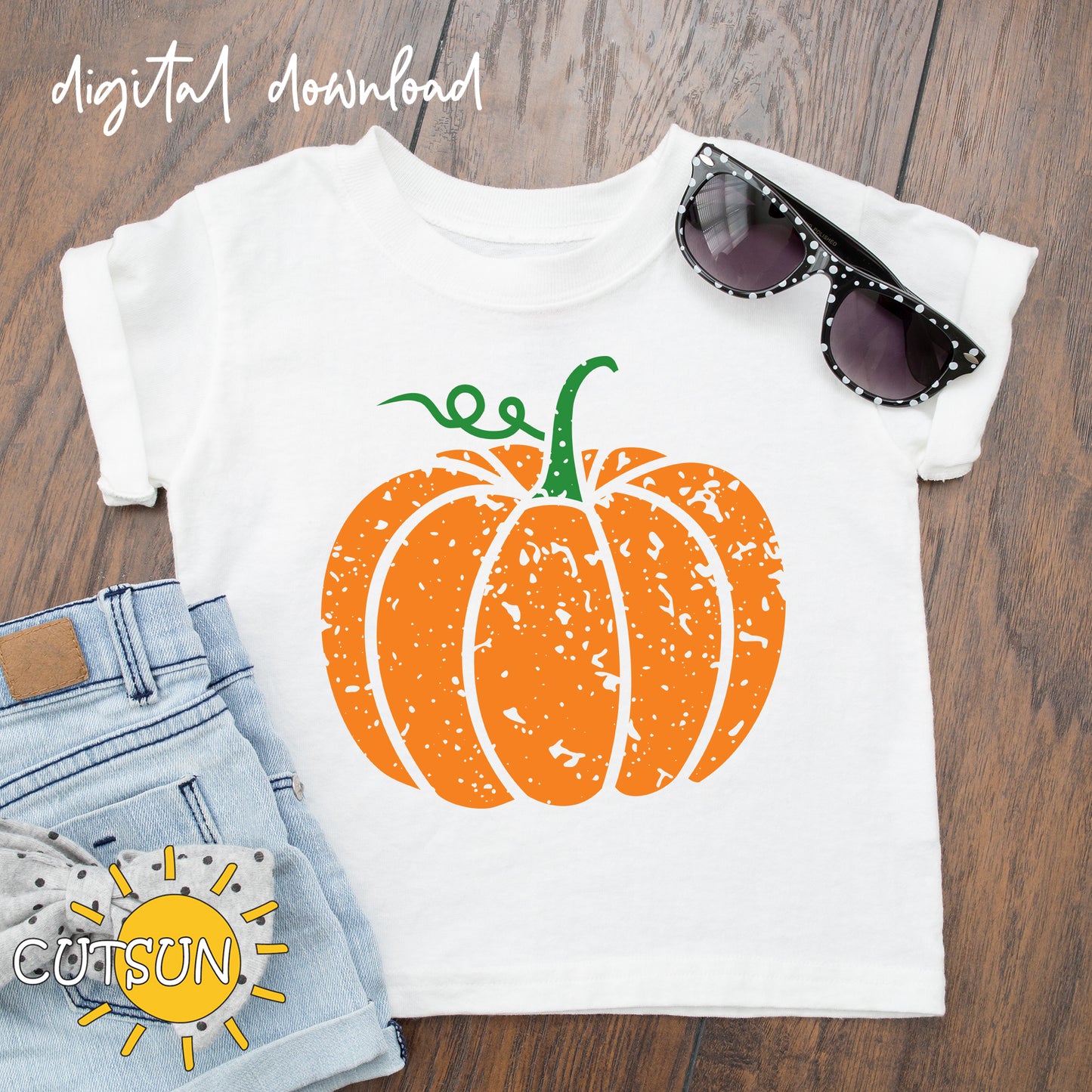Pumpkin Distressed SVG | Grunge SVG