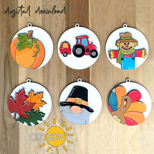 Fall ornaments SVG bundle | Thanksgiving ornaments SVG bundle