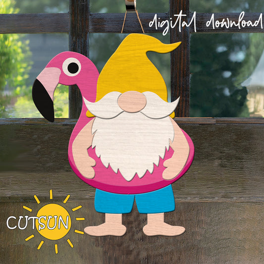 Summer gnome door hanger SVG | Summer door hanger SVG