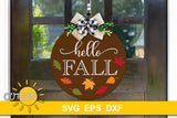 Hello fall door hanger SVG