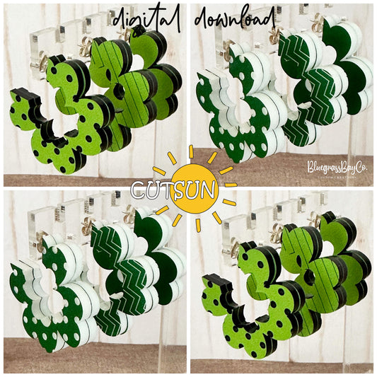Collage of green and black caterpillar-shaped decorations with 'CUTSUN' branding.